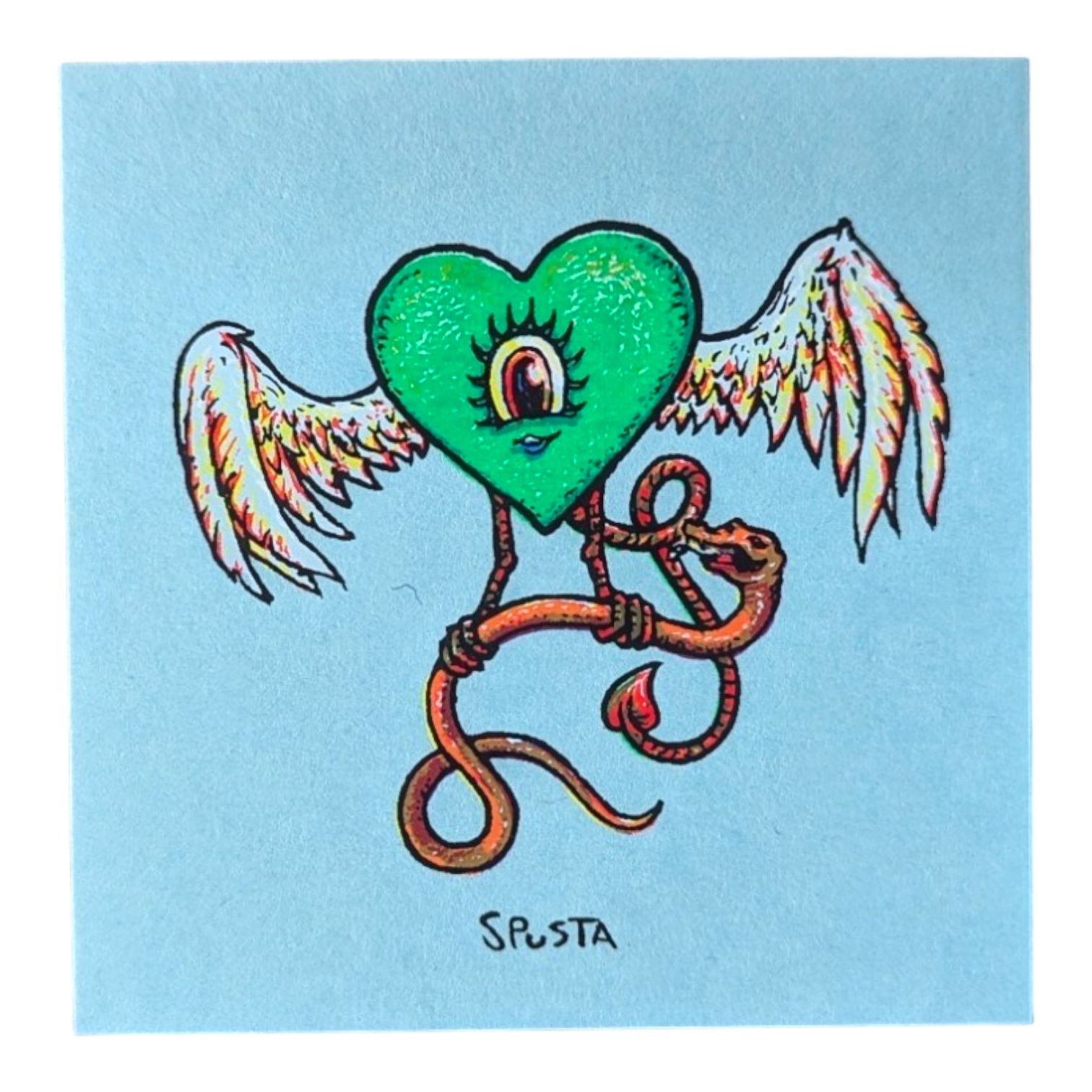 Marq Spusta Flying Heart (Light Blue) Micro Print