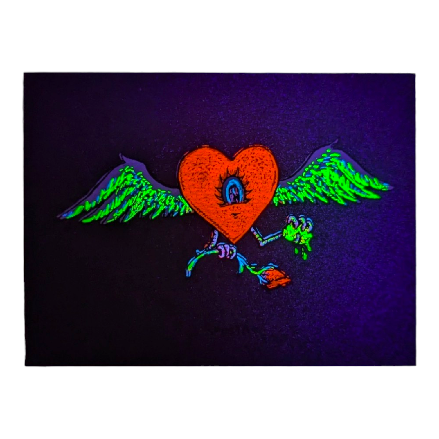 Marq Spusta Flying Heart with Rose (Black Shimmer) Micro Print