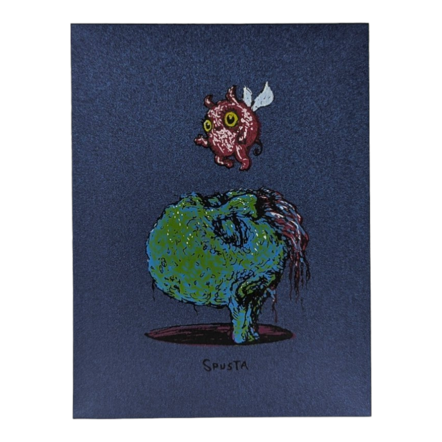 Marq Spusta Head in a Hole (Navy Shimmer) Micro Print - Arte House
