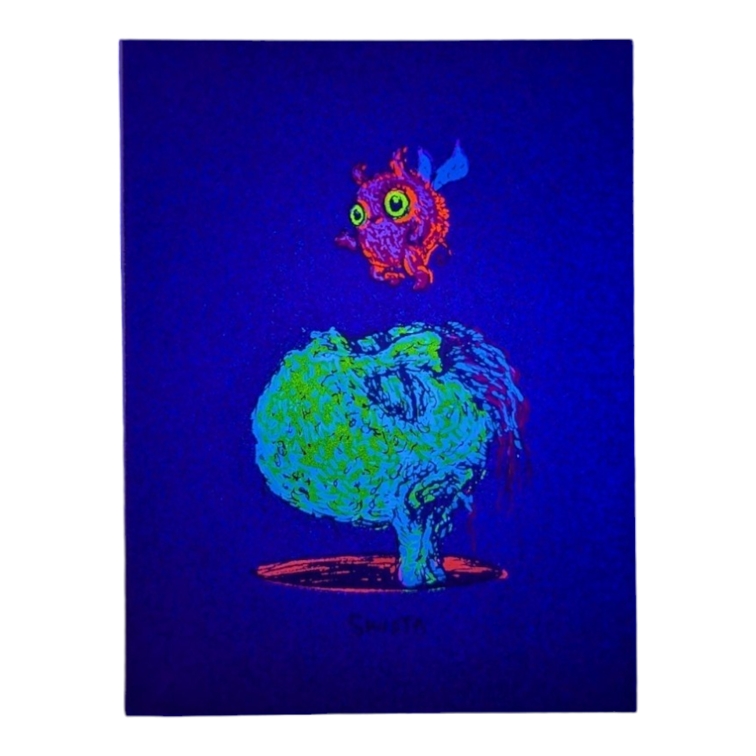 Marq Spusta Head in a Hole (Navy Shimmer) Micro Print - Arte House