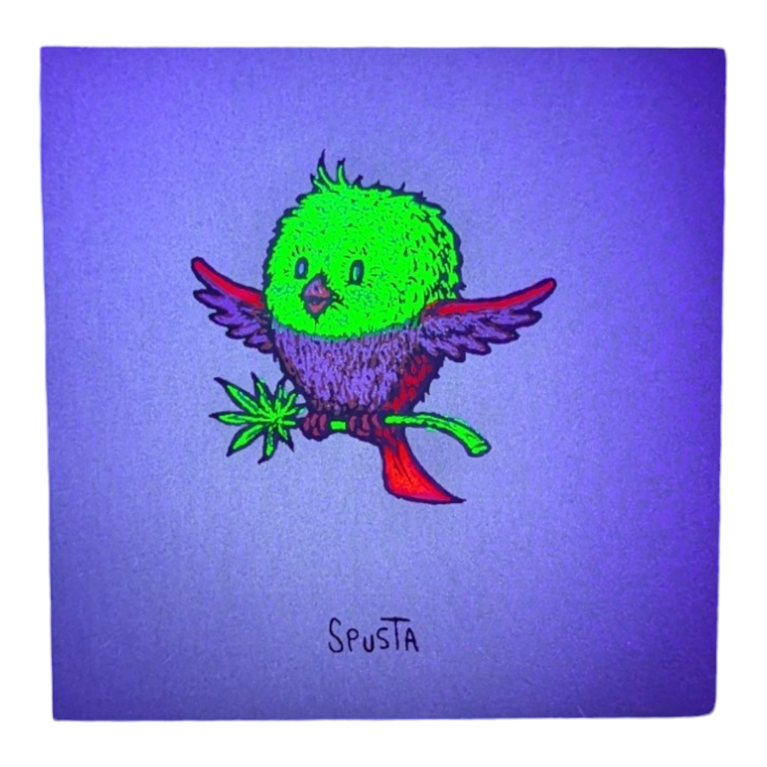 Marq Spusta Pot Bird (Aqua Shimmer) Micro Print