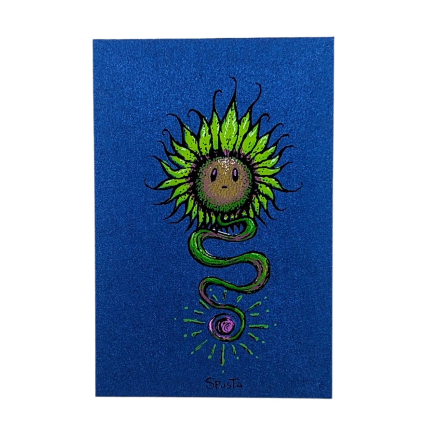 Marq Spusta The Sunflower (Dark Blue Shimmer) Micro Print - Arte House