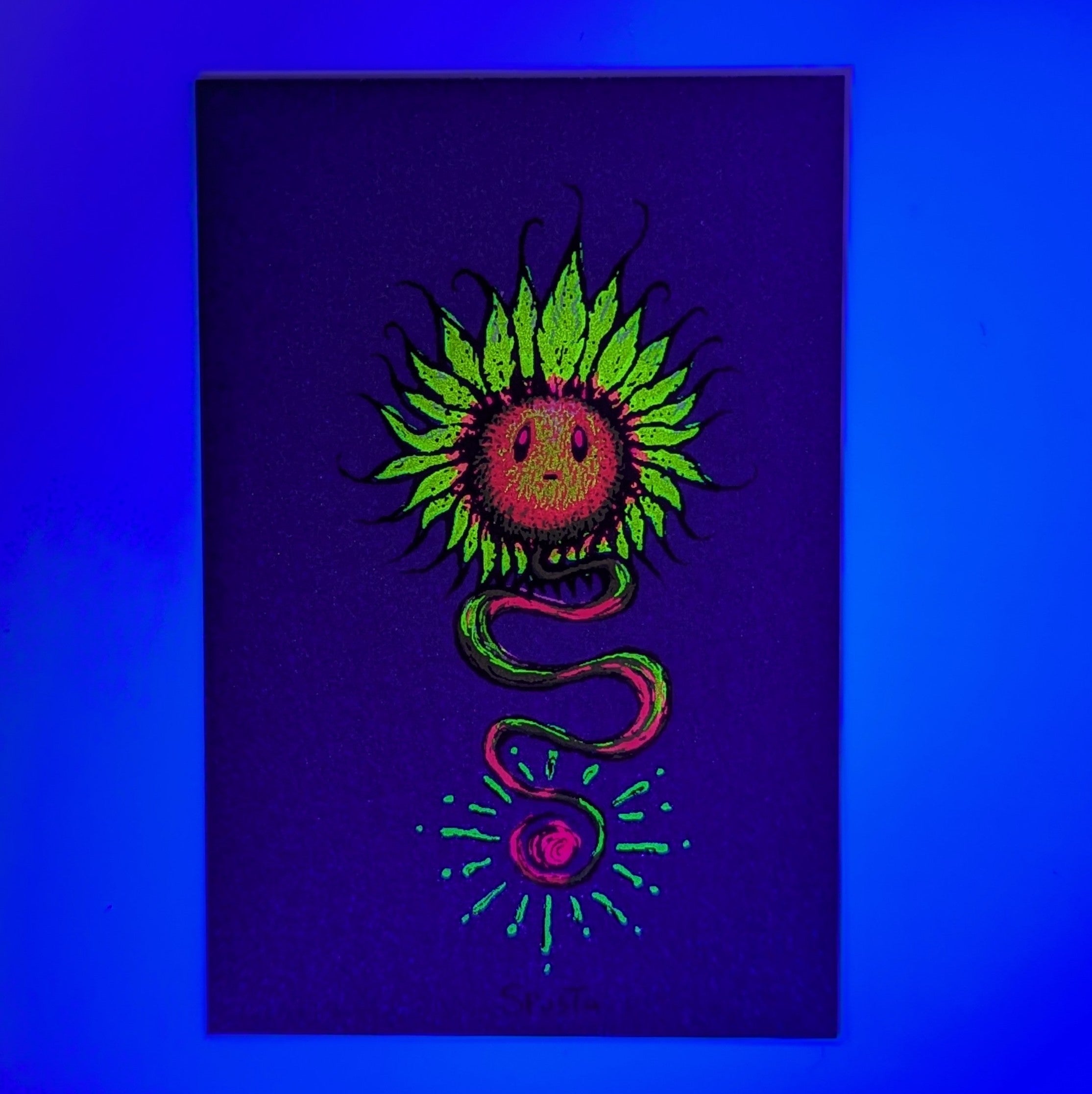 Marq Spusta The Sunflower (Dark Blue Shimmer) Micro Print - Arte House