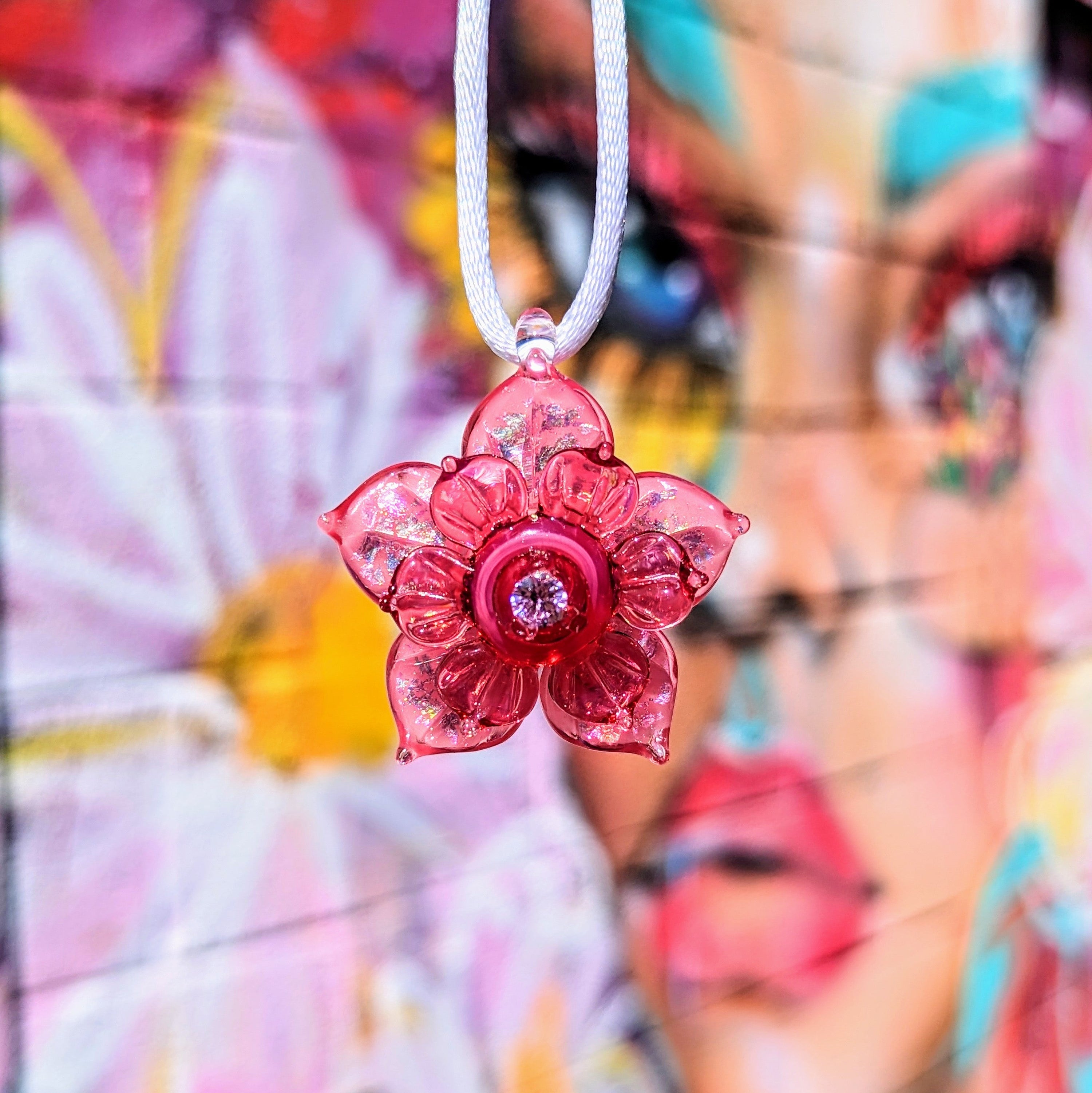 Mars "Sparkly Pink Spinning Flower" Pendant - Arte House