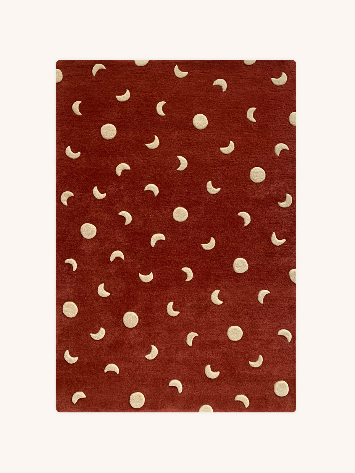 Rug MOONS Brick Red / Gold Print 3.9 x 5.9 ft - Arte House