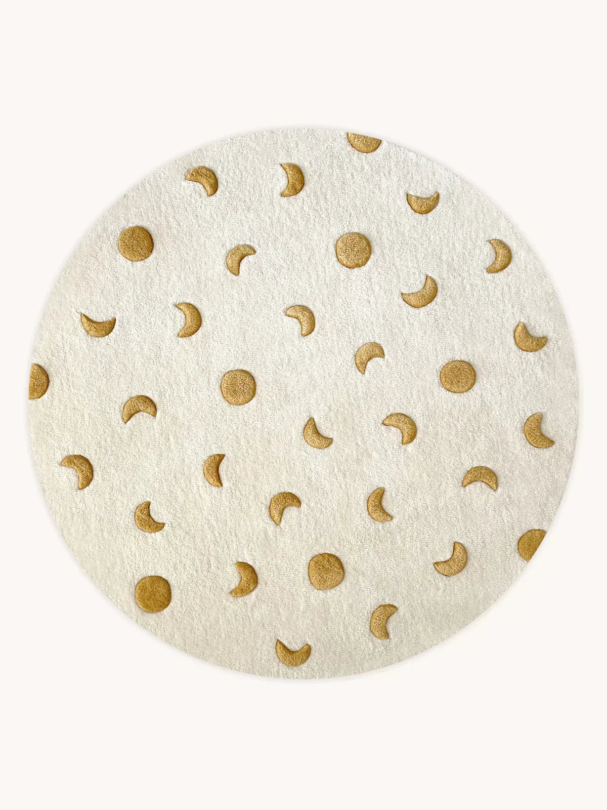 Rug MOONS Cream / Gold Round Diam. 3.9 ft - Arte House