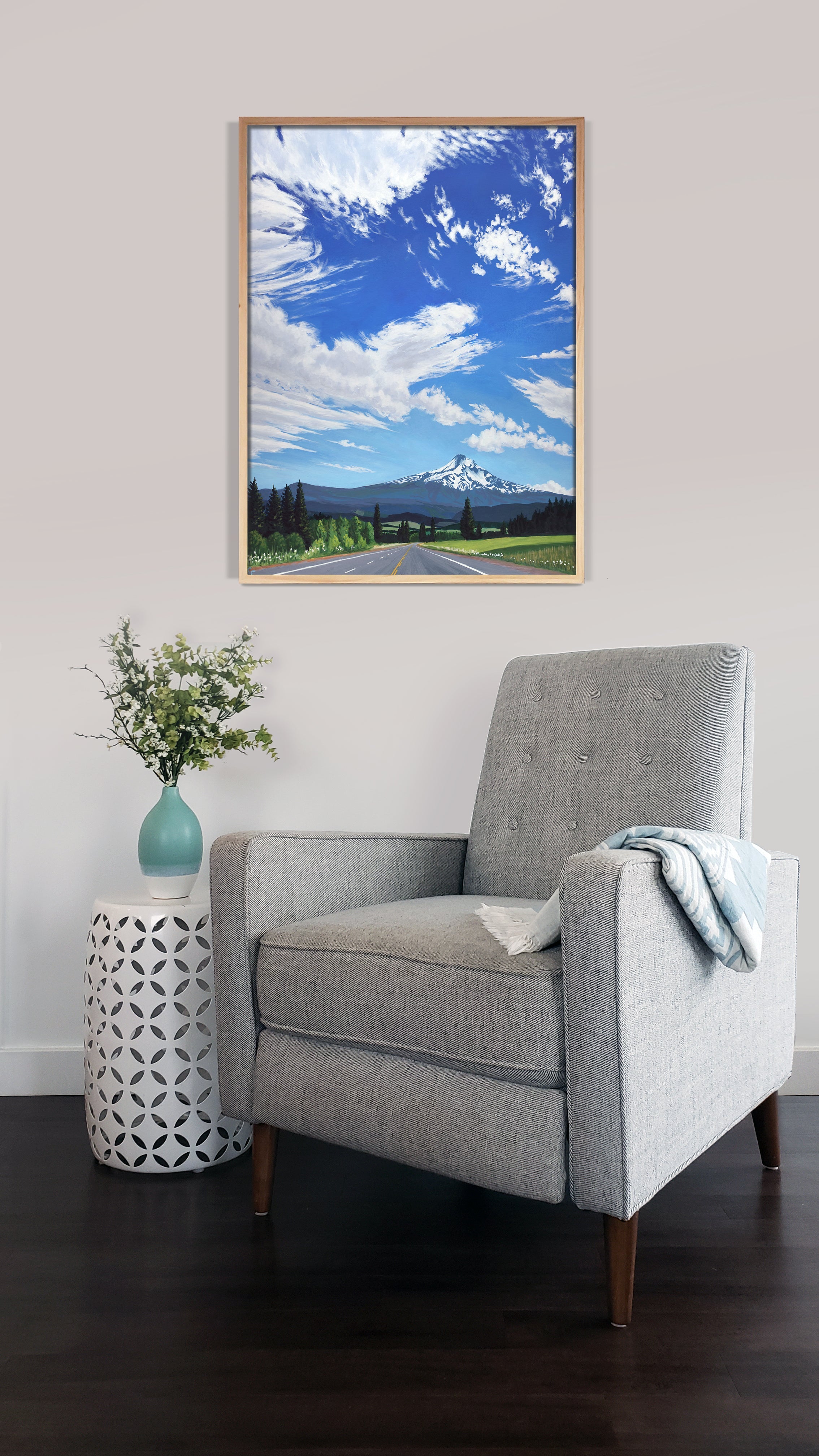 Mt. Hood in Cherry Season a Vertical Art Print - Arte House
