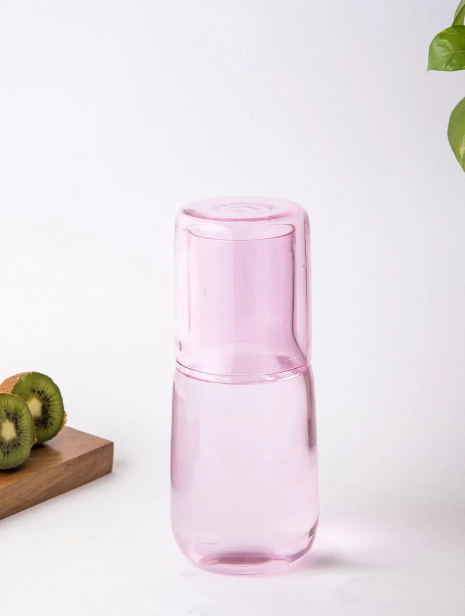 Handcrafted  Glass Carafe- Pink - Arte House