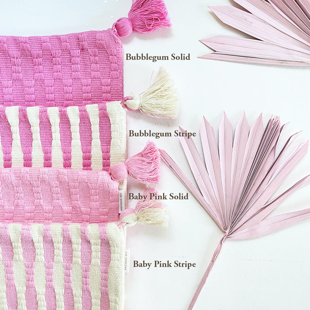 Antigua Pillow - Baby Pink Stripe