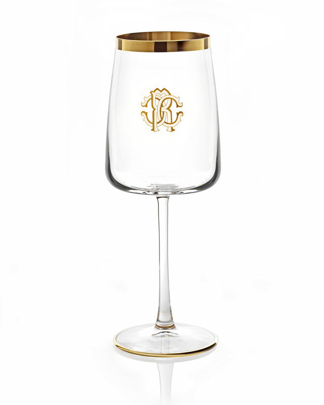 Wine Goblet NEW MONOGRAM  Gold 14.5 oz, H 8.5" - Arte House