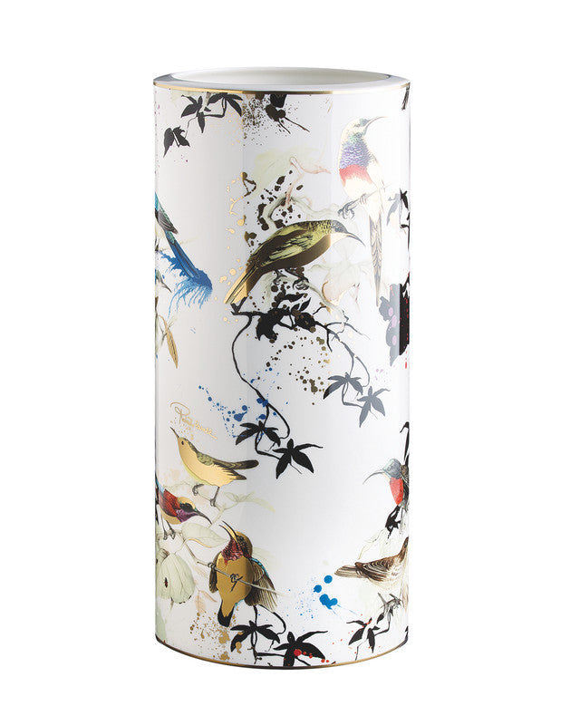 High Vase GARDEN'S BIRDS   diam. 6.3", H 14" - Arte House