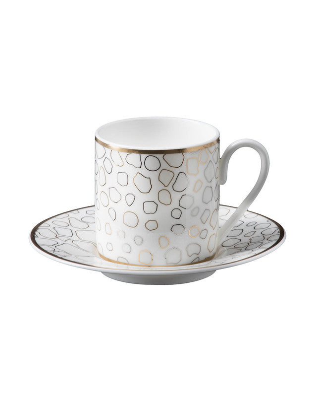 Coffee Cup & Saucer GIRAFFE Set of 2 in Luxury Box  diam. 2.3", H 2.5", Cap. 4 oz, Saucer diam. 4.75" - Arte House