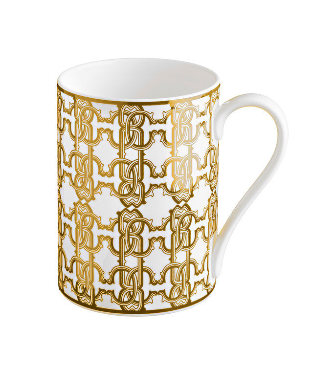 Mug Cup MONOGRAM in Luxury Box Gold diam. 2.5", H 3.3", cap. 12.5 oz - Arte House