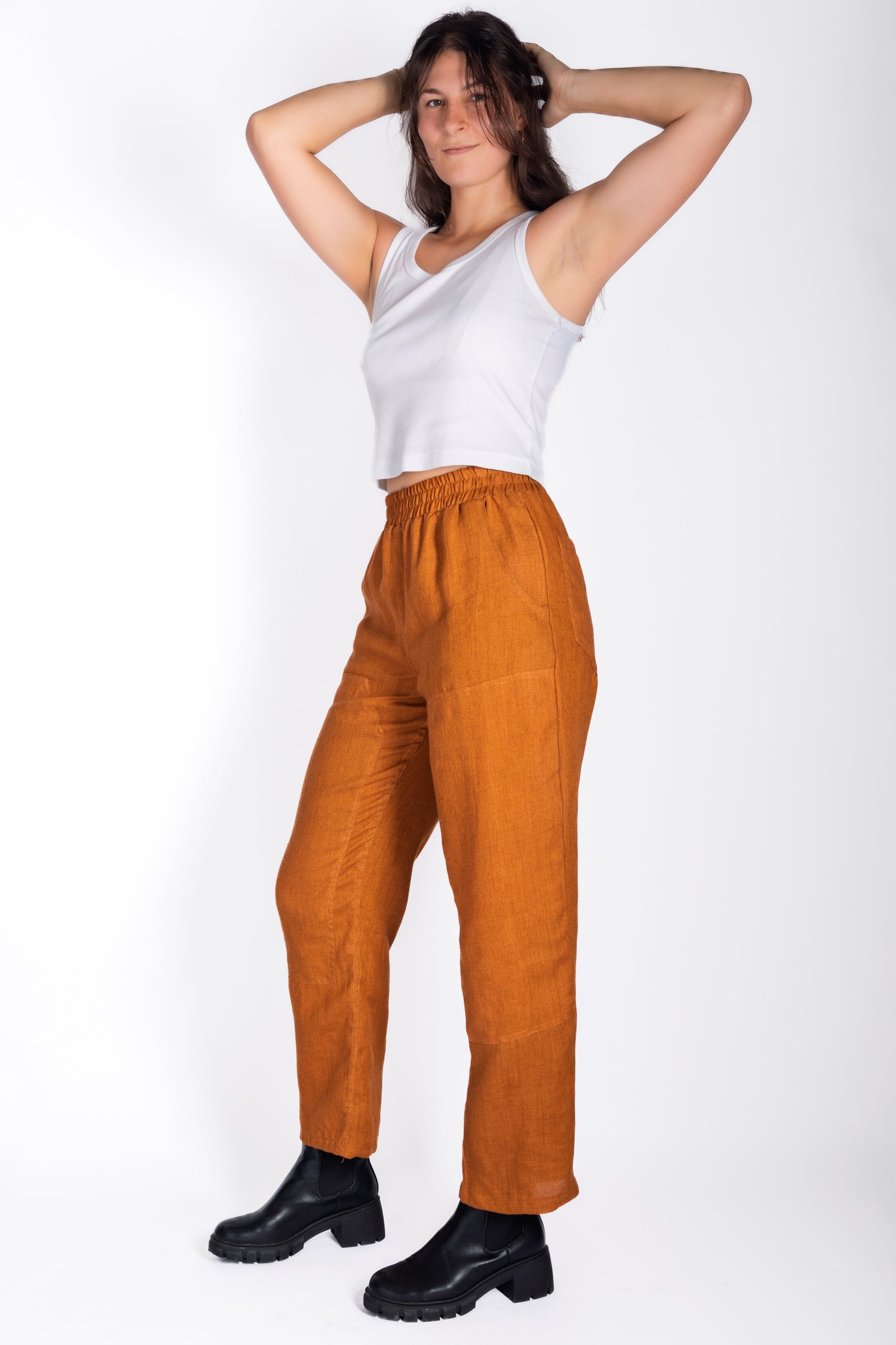 European Linen Work Pant - Rust