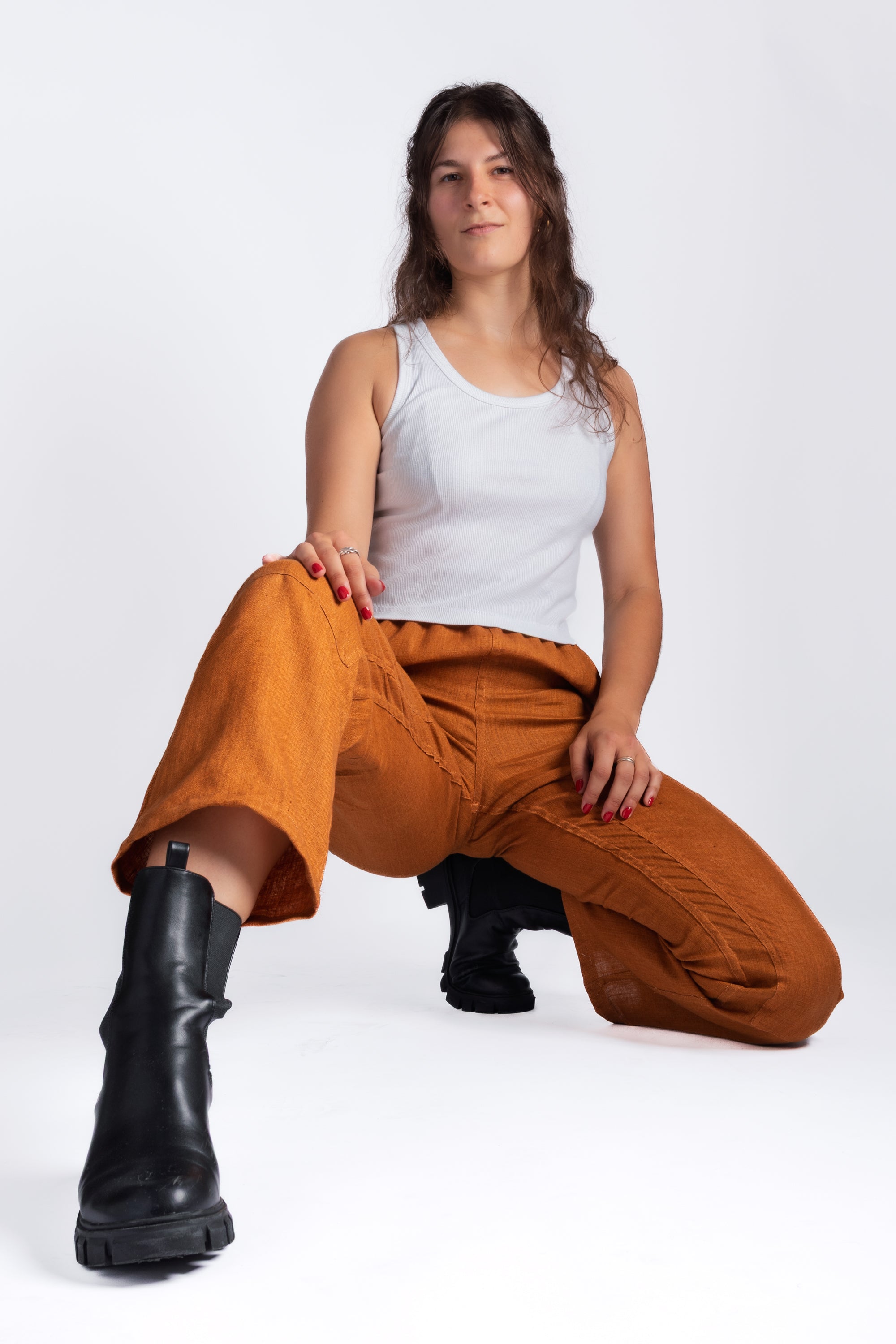 European Linen Work Pant - Rust