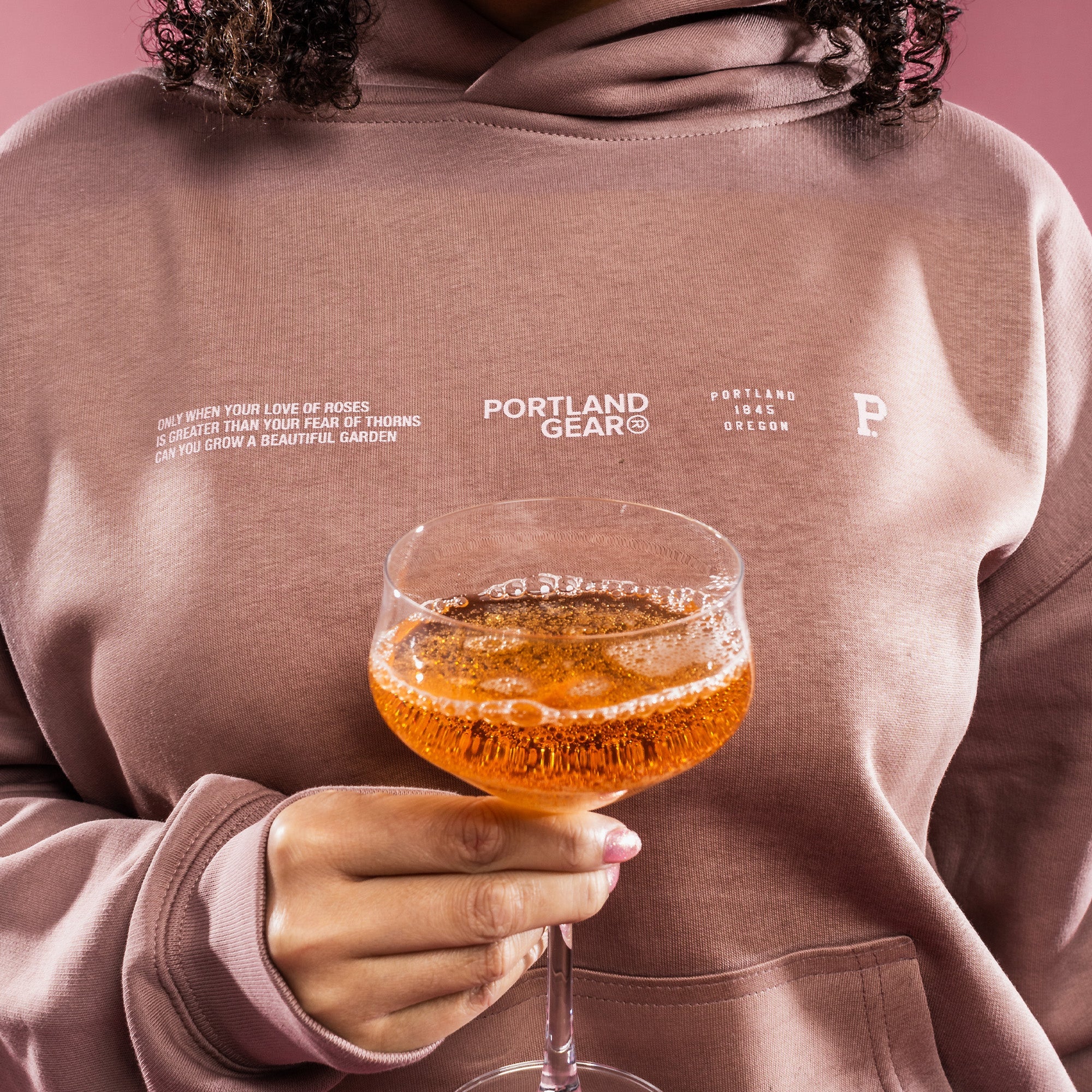 Women's Sueded Slogan Hoodie - Hazy Pink - Arte House