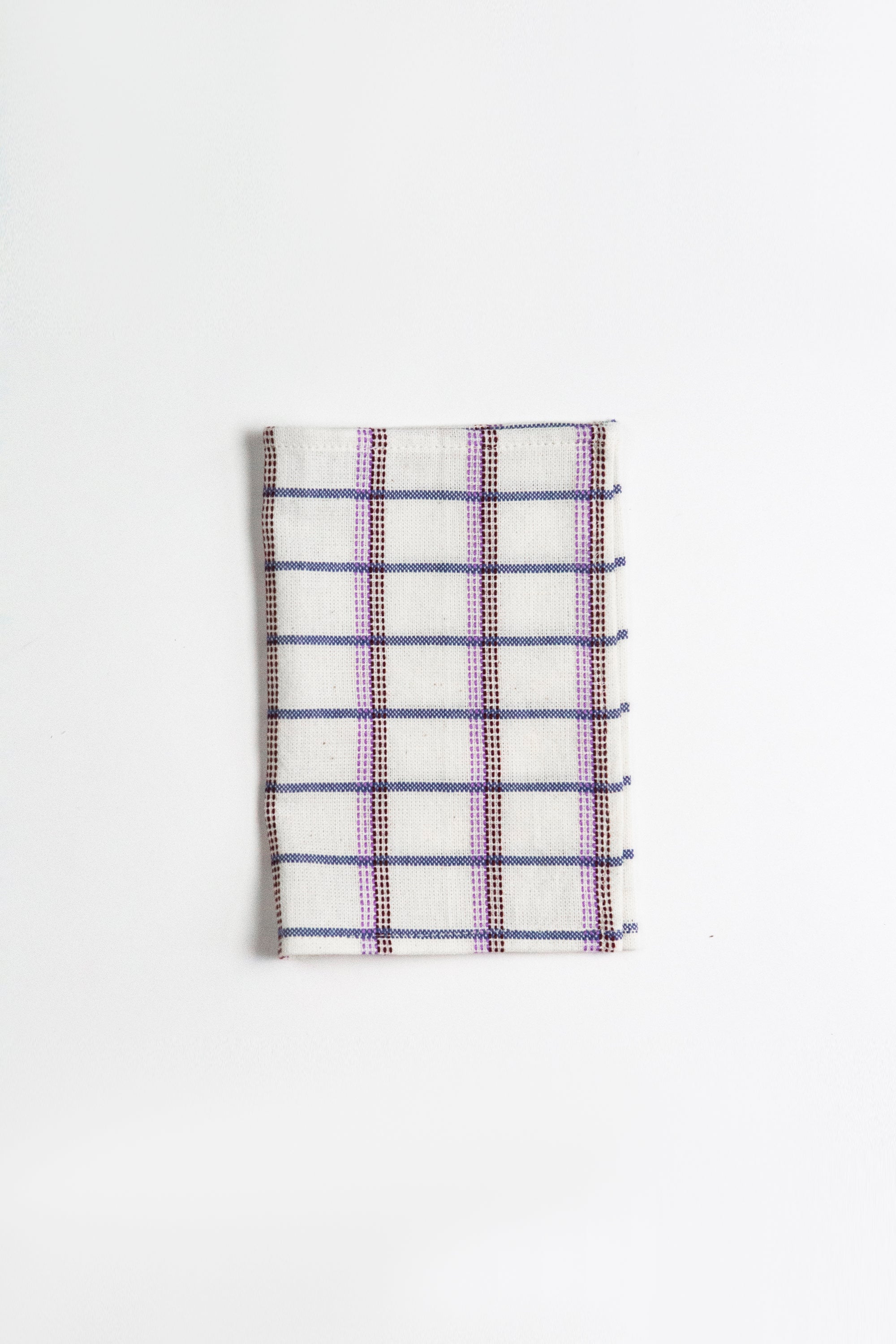 San Lucas Plaid White Cocktail Napkins Set of 4 - Arte House