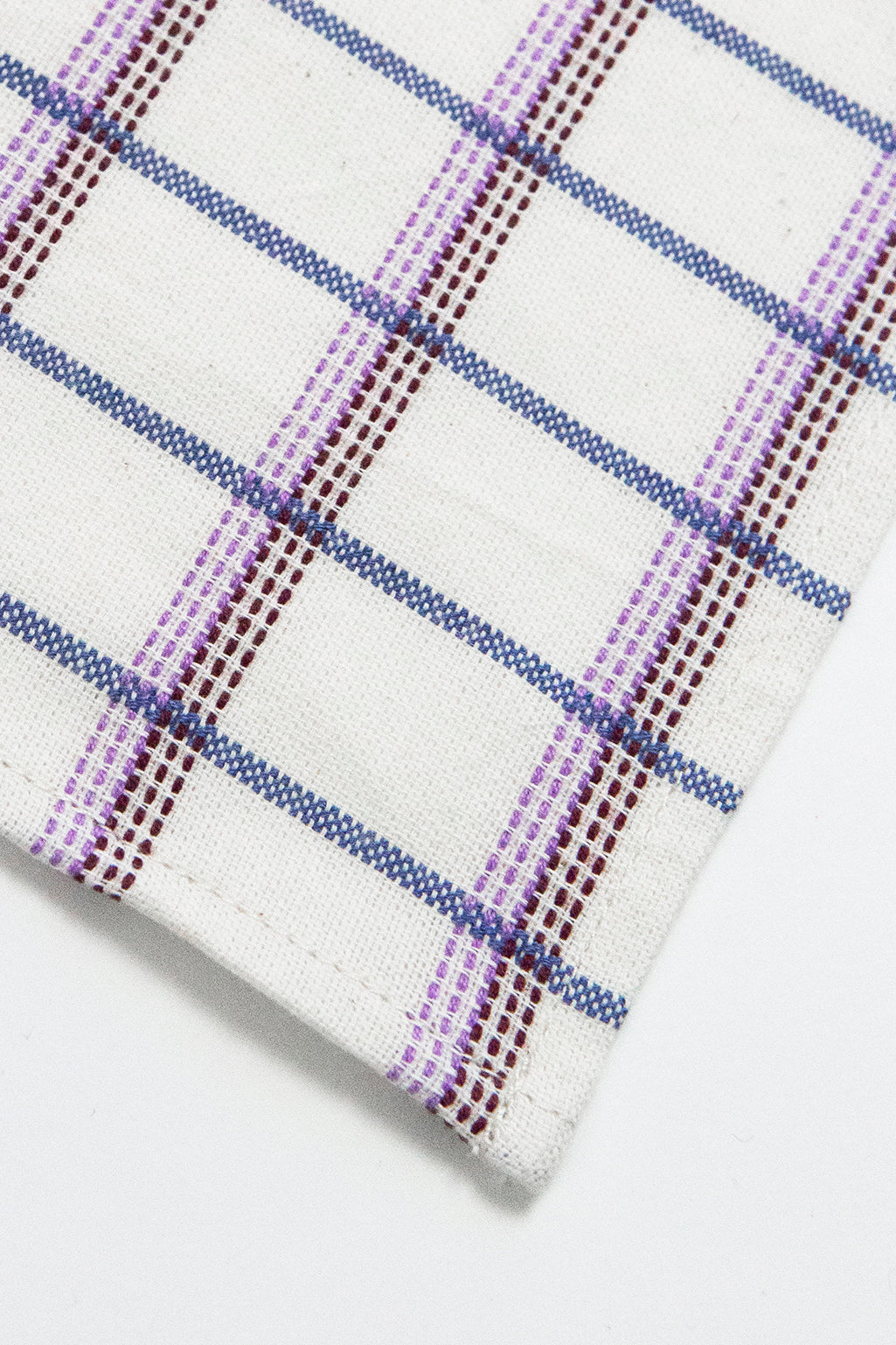San Lucas Plaid White Cocktail Napkins Set of 4 - Arte House