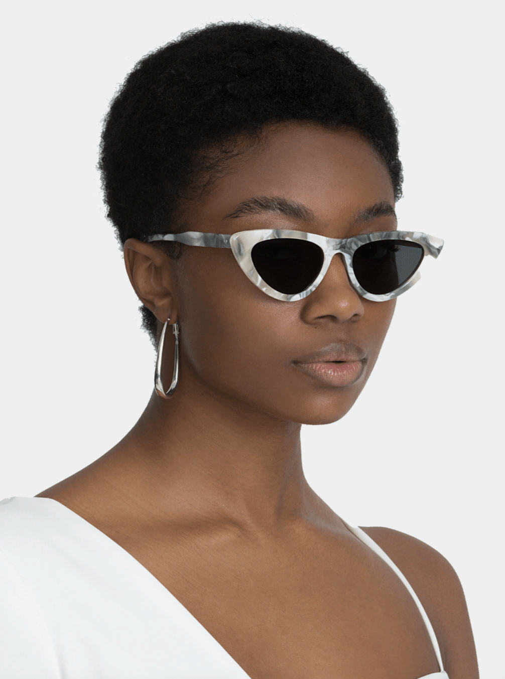 Fez Marble Cat-Eye Shape Sunglasses