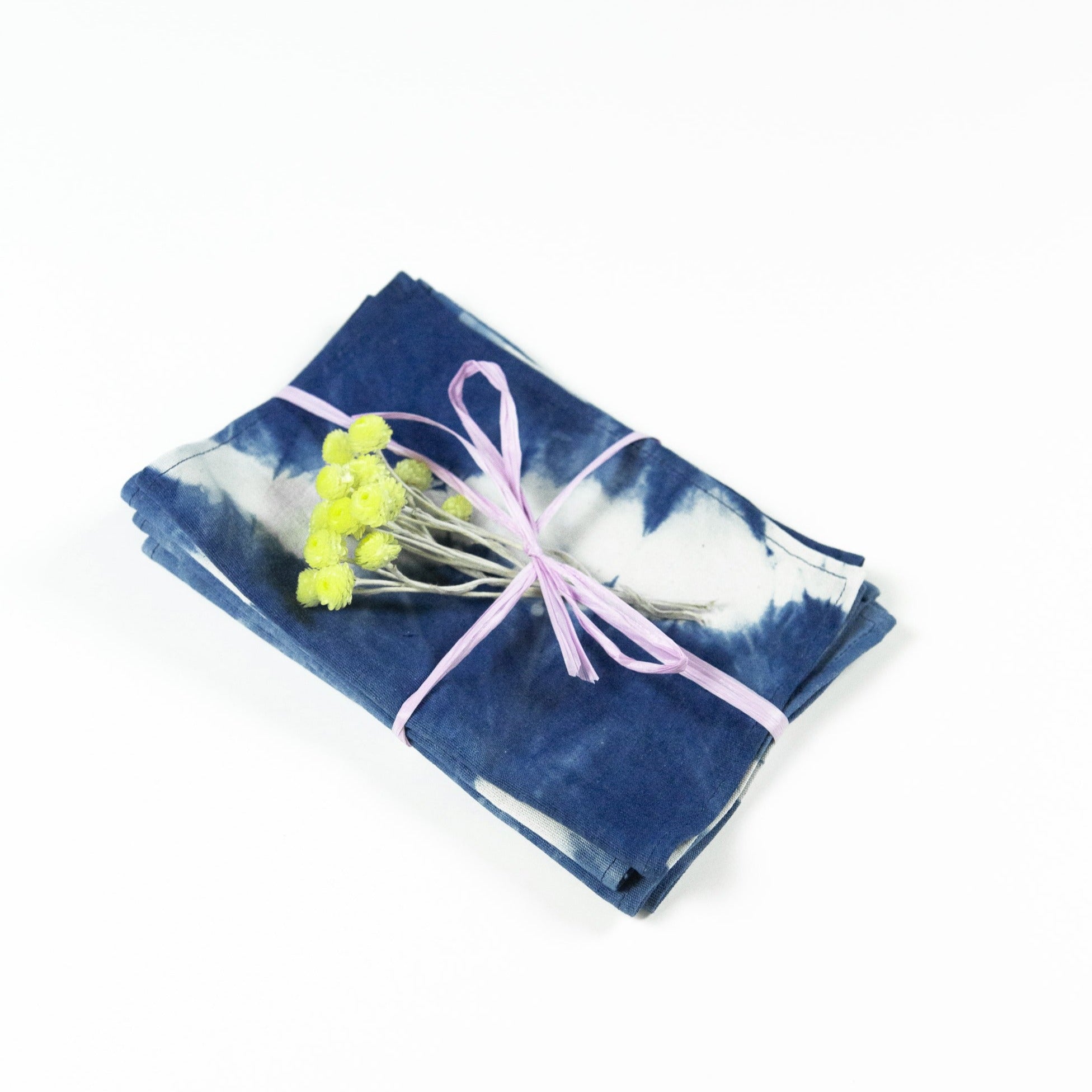 Indigo Shibori Cocktail Napkins Set of 4 - Arte House