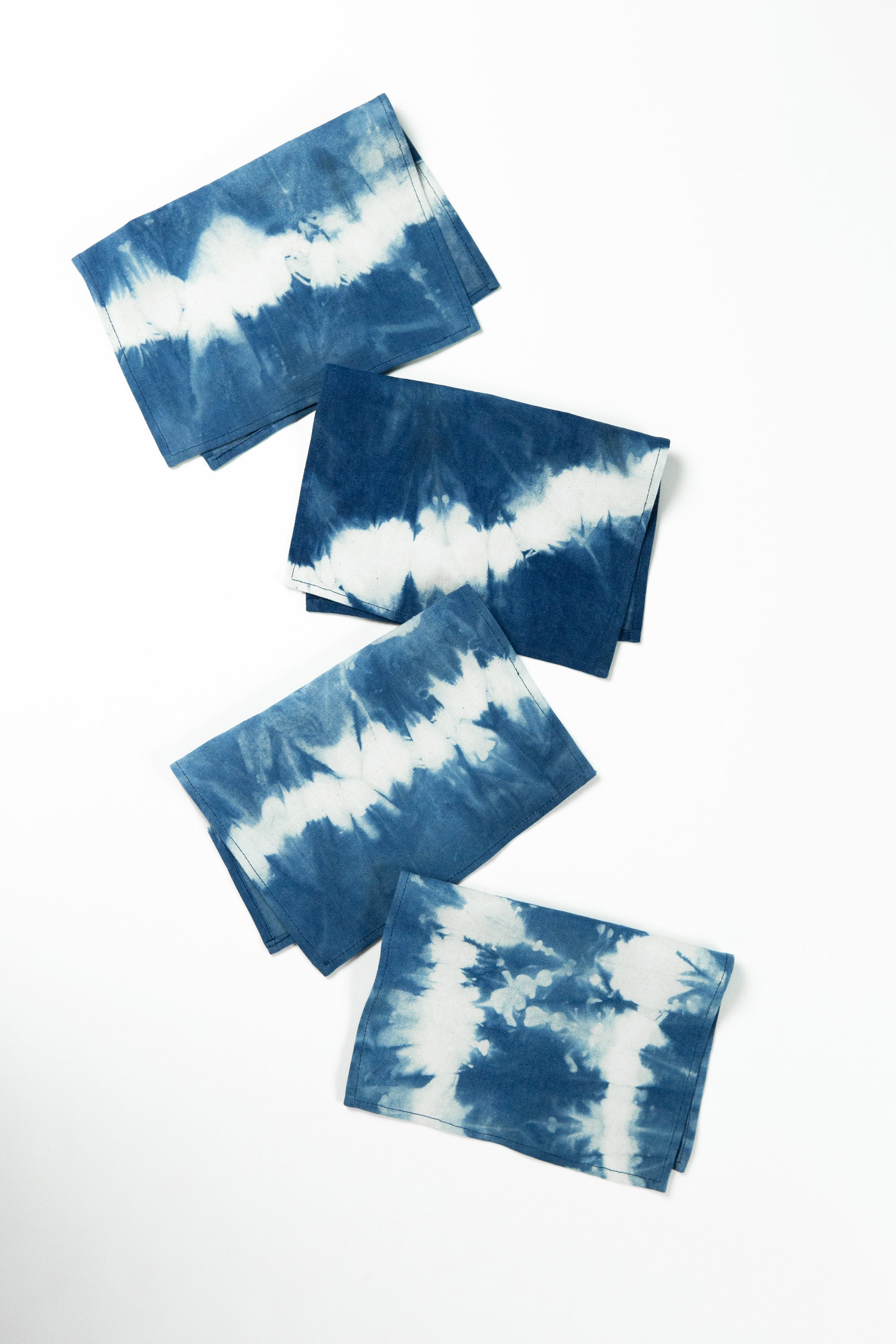 Indigo Shibori Cocktail Napkins Set of 4 - Arte House