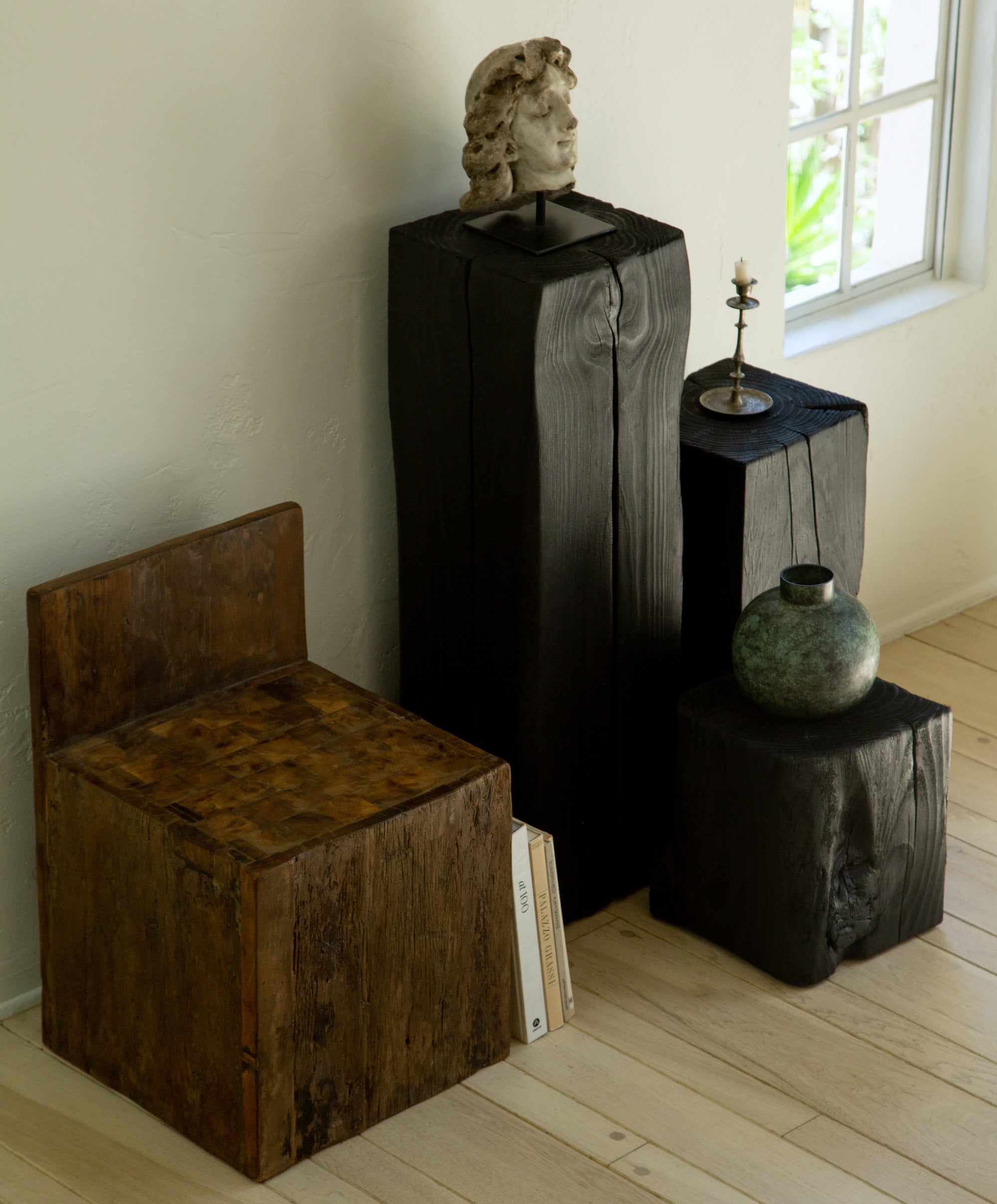 Charcoal Sculpture Pedestal - Tall - Arte House