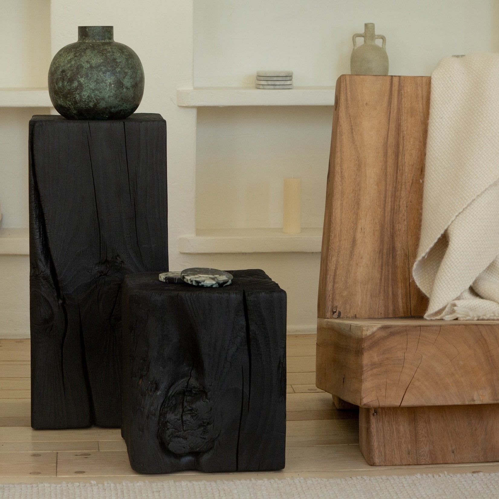 Charcoal Sculpture Pedestal - Short - Arte House