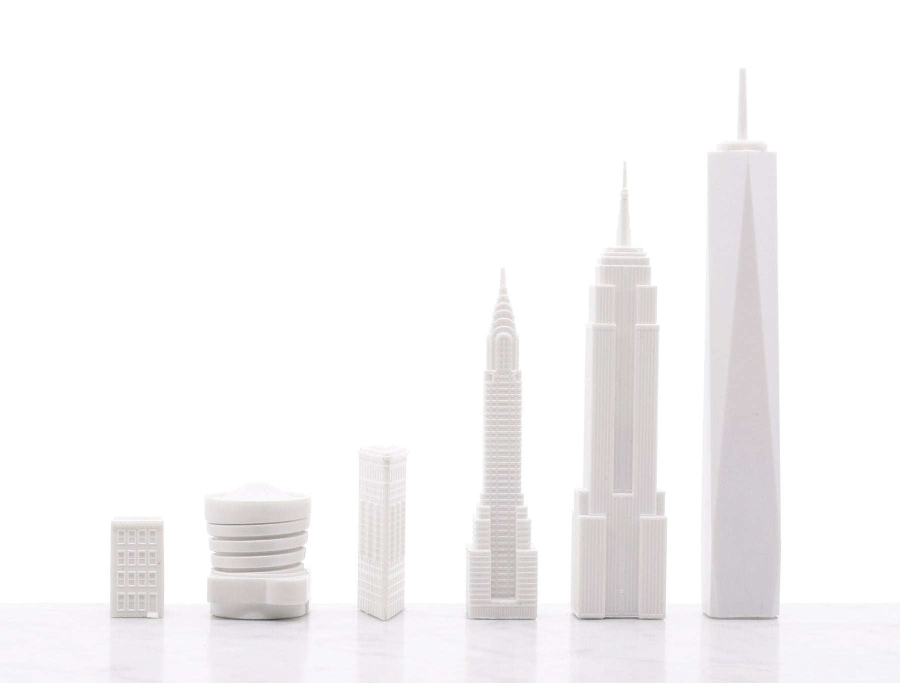 Chess Set Acrylic NEW YORK Edition with Marble Hatch Board - Arte House