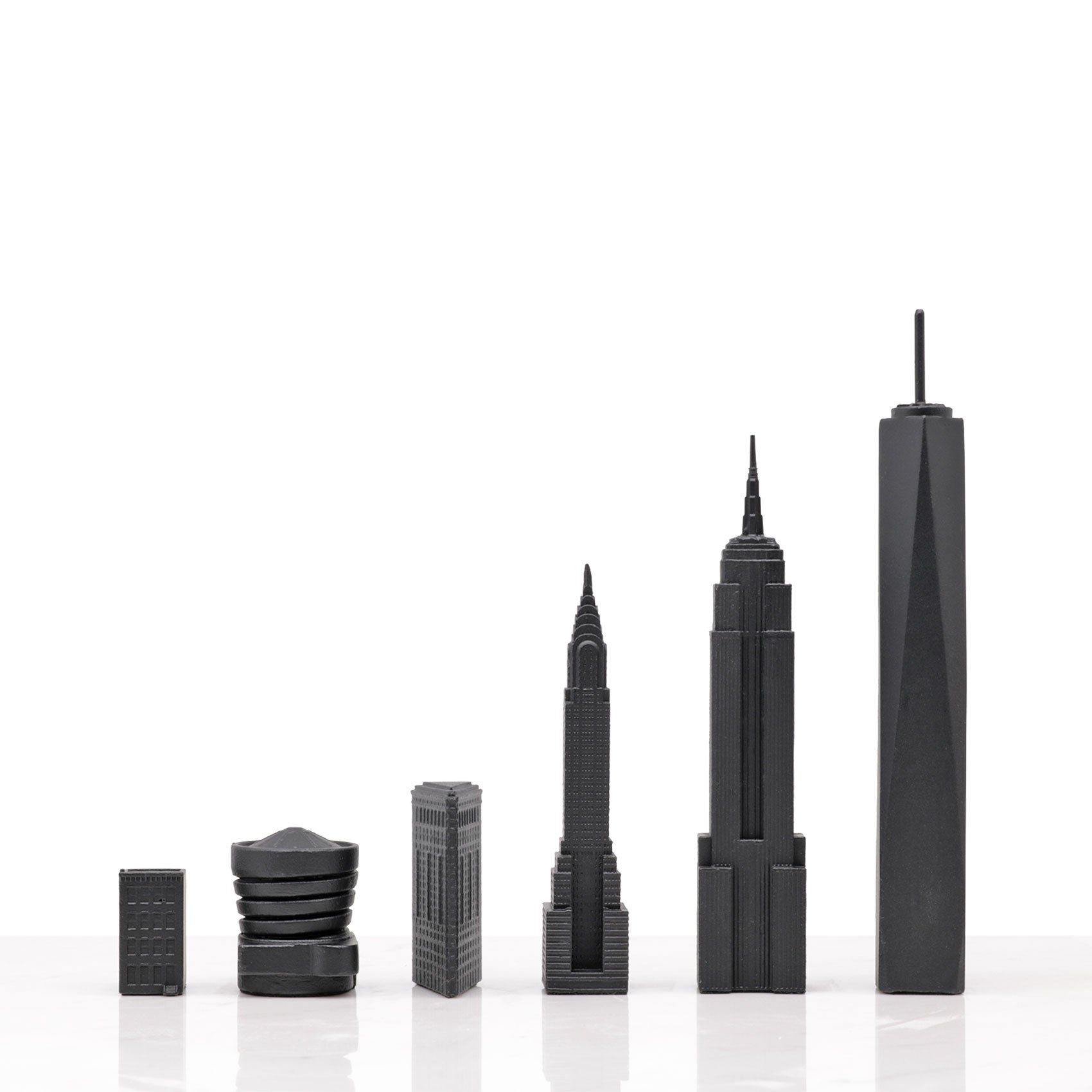 Chess Set Luxury Bronze NEW YORK Edition with Marble Hatch Board - Arte House