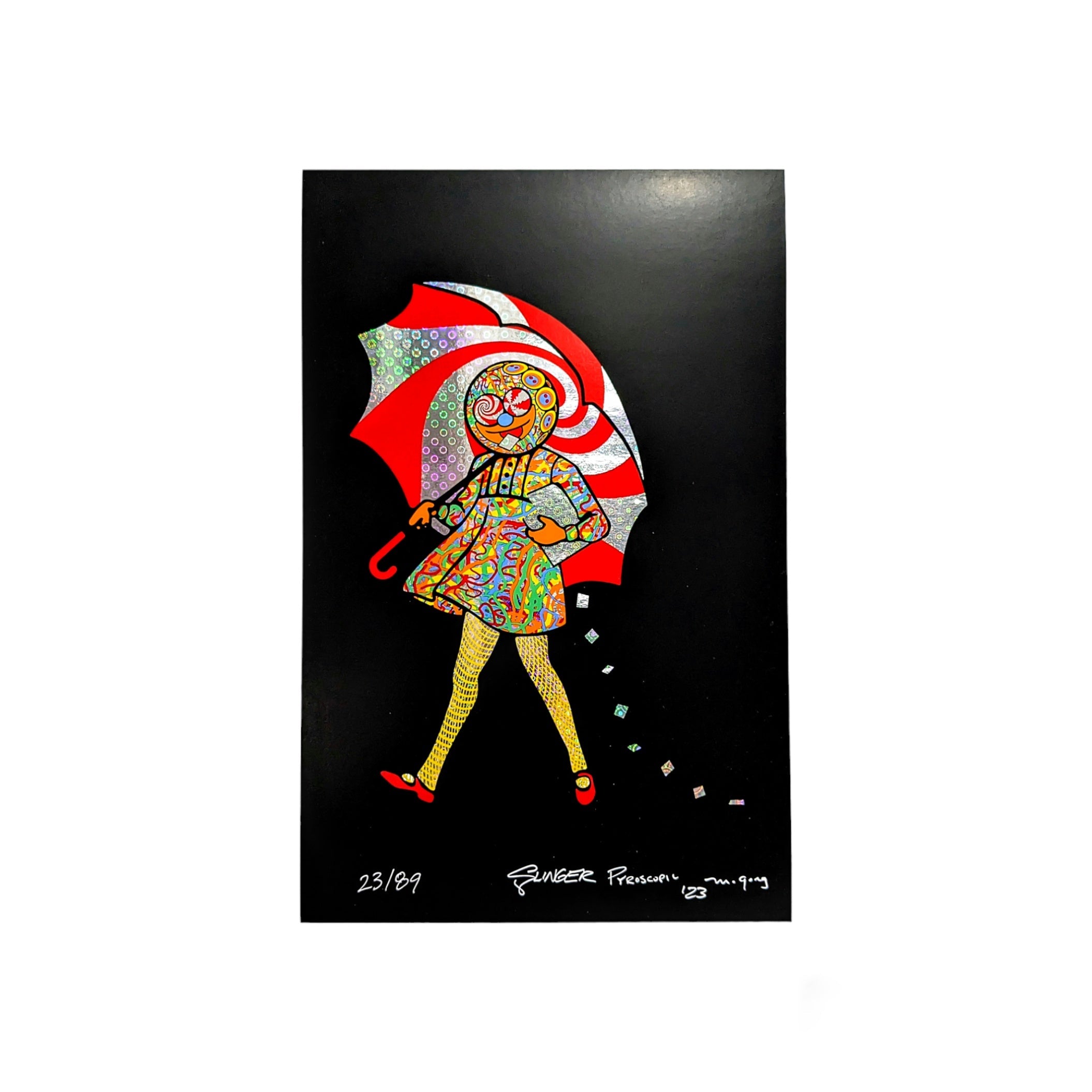 Slinger x Original Gongster x Pyroscopic "Acid Eater Girl" (Circles) Foil Print - Arte House