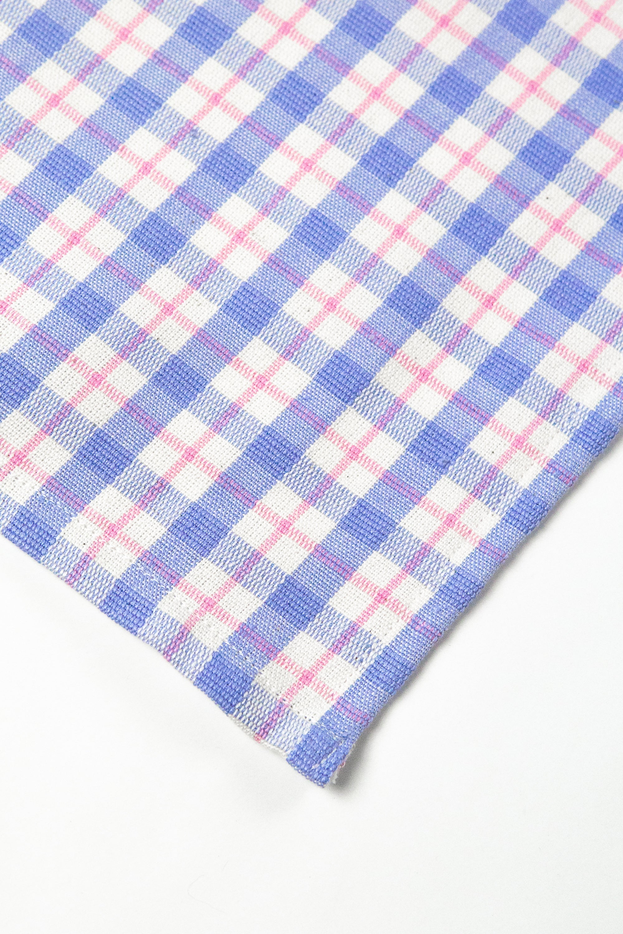 Sofia Plaid Runner in Periwinkle Blue and Pink - Arte House