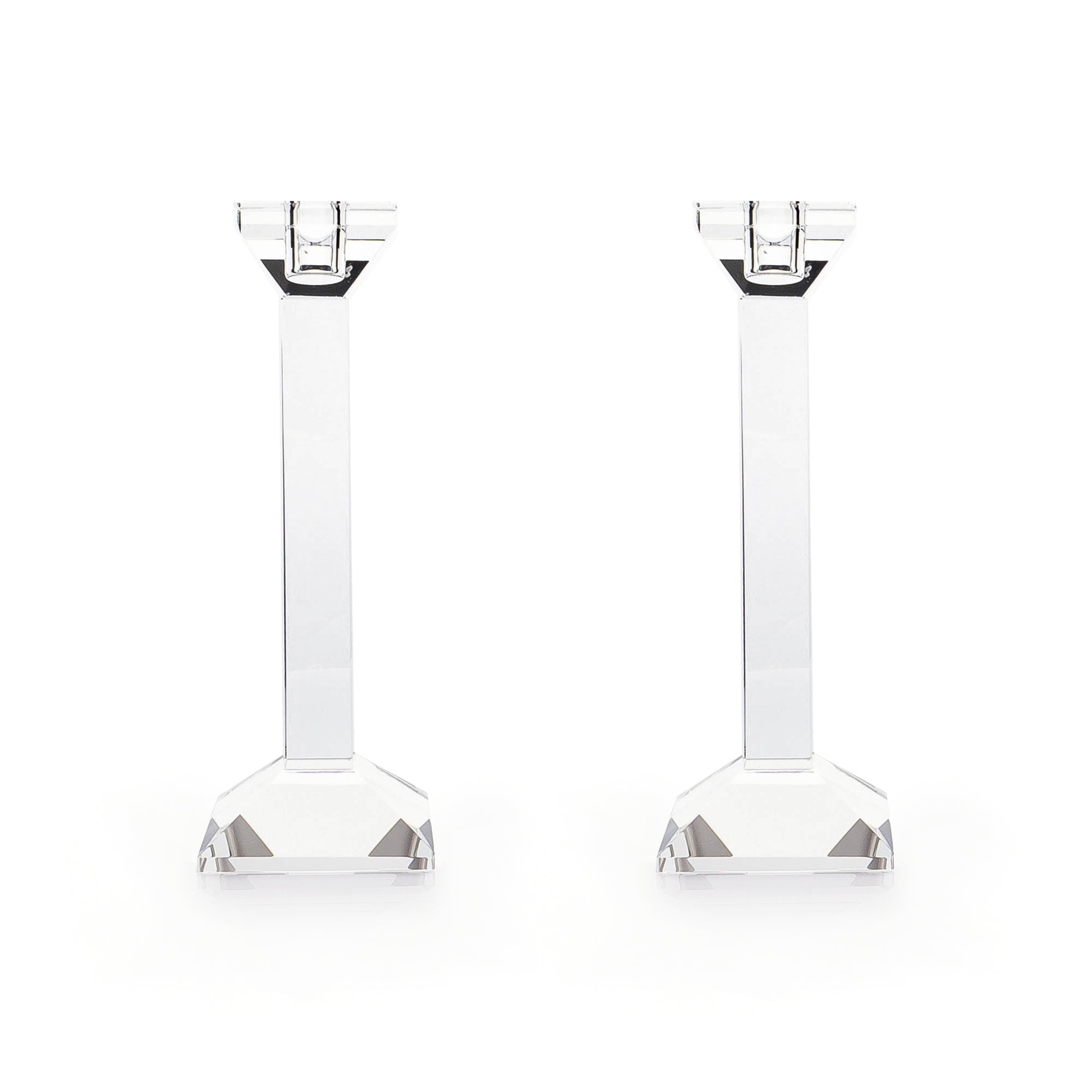 Pair of 9” Classy Crystal Candlesticks