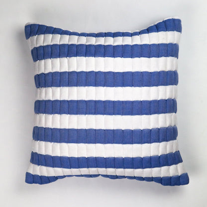 Sujani Quilted Pillow — Blue and White