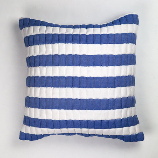 Sujani Quilted Pillow — Blue and White