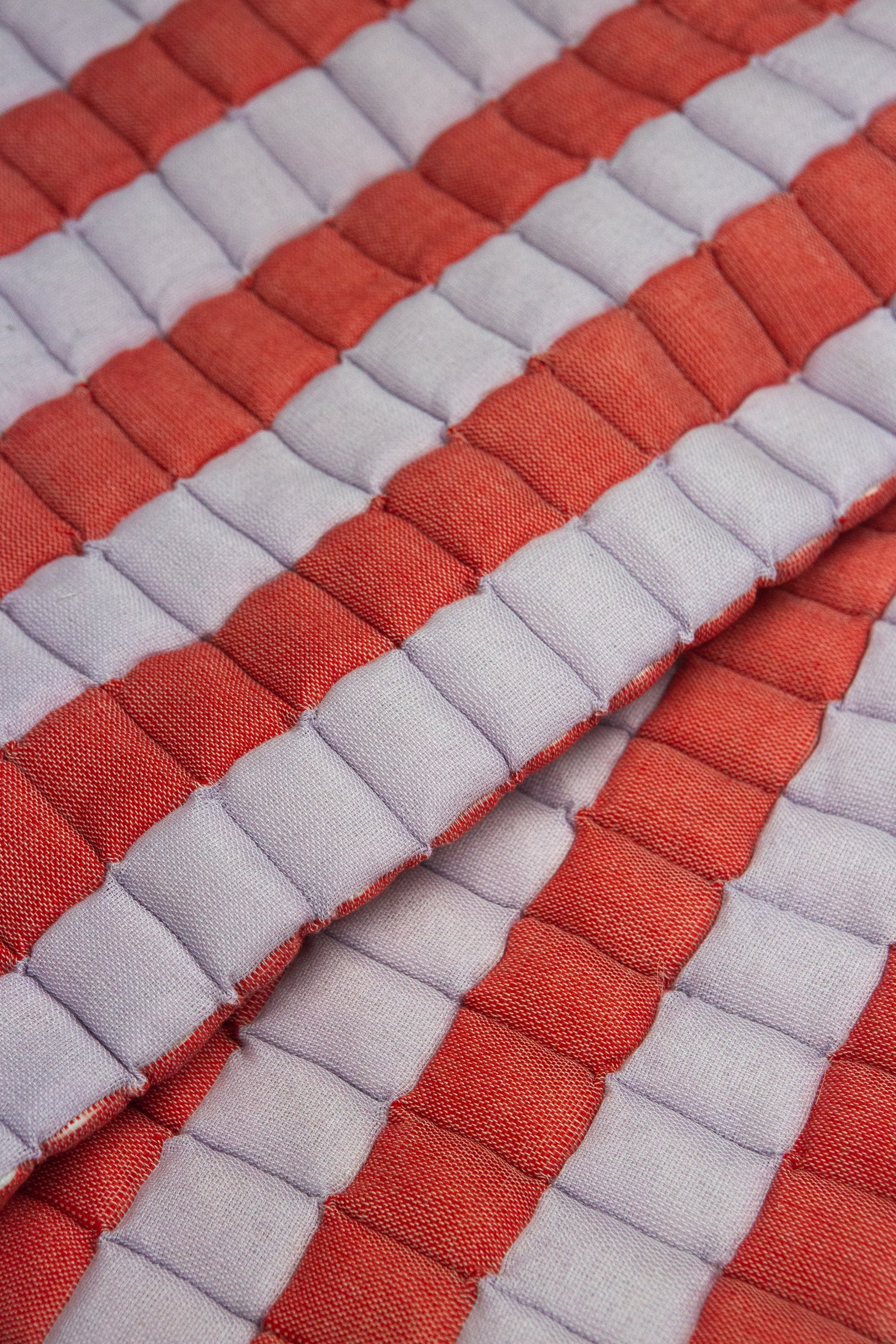 Quilted Sujani Throw Blanket - Soft Lilac and Red - Arte House