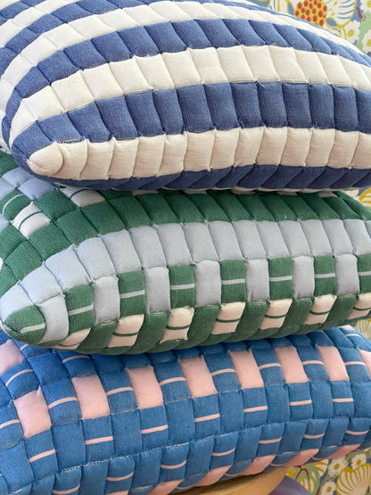 Sujani Quilted Pillow — Blue and White