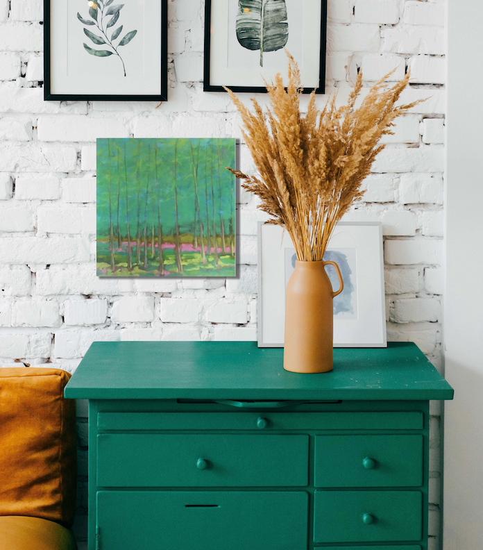 Turquoise, Lime and Pink Print