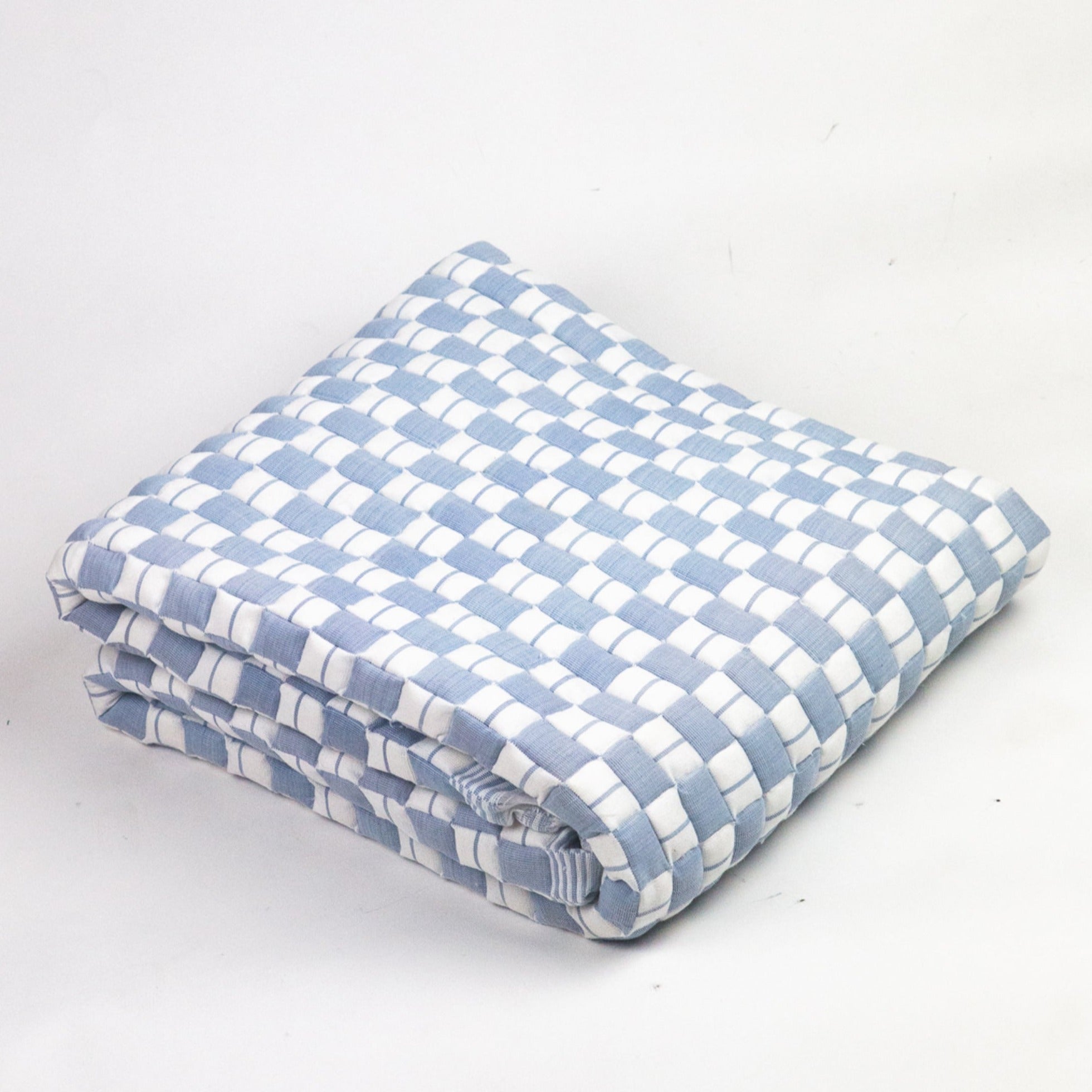 Quilted Sujani Throw Blanket - Soft Blue Grey - Arte House