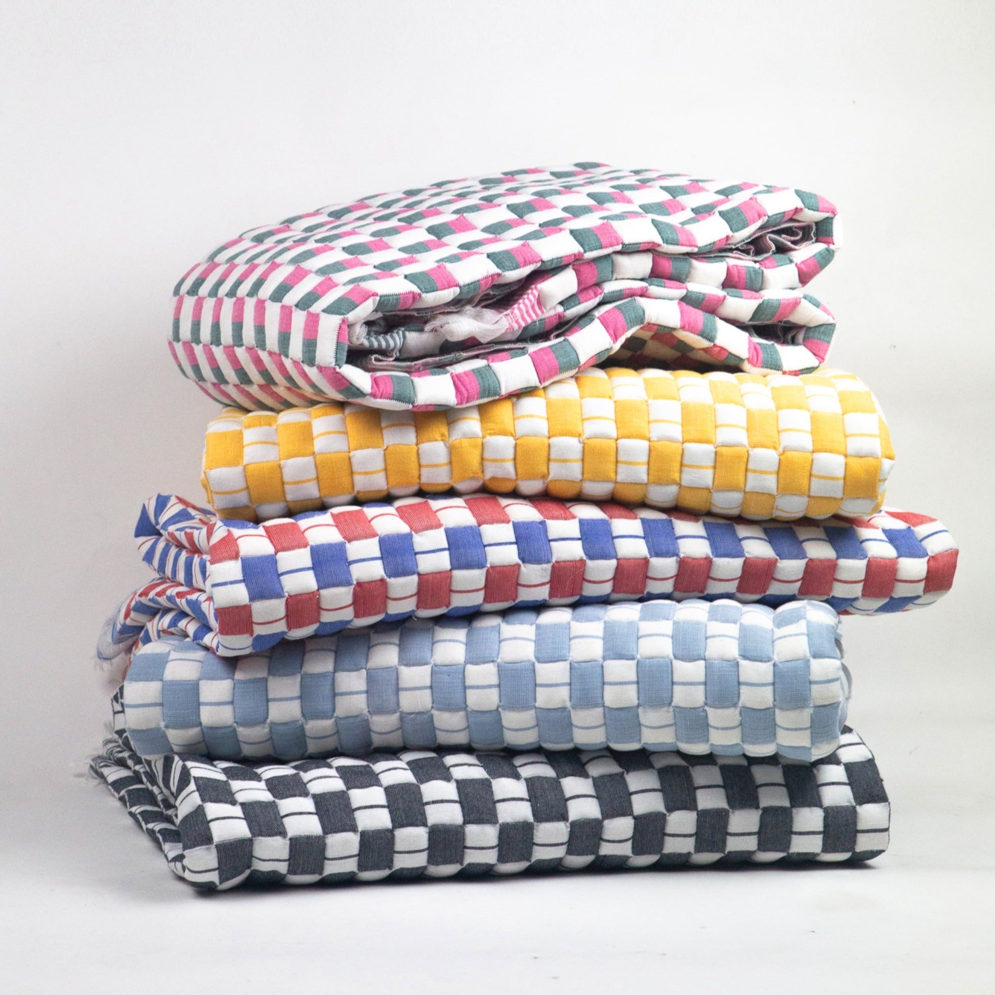 Quilted Sujani Throw Blanket - Soft Blue Grey - Arte House