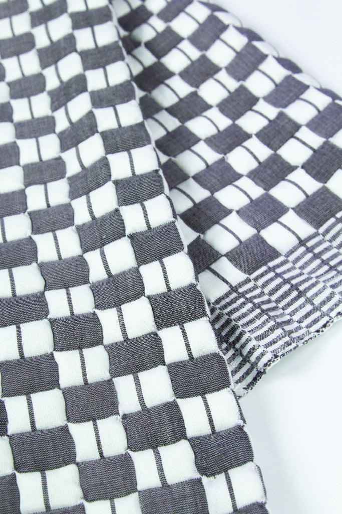 Quilted Sujani Throw Blanket - Soft Black & White - Arte House