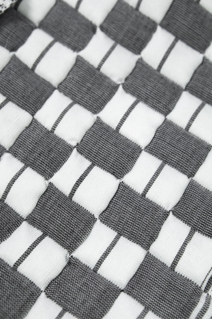 Quilted Sujani Throw Blanket - Soft Black & White - Arte House
