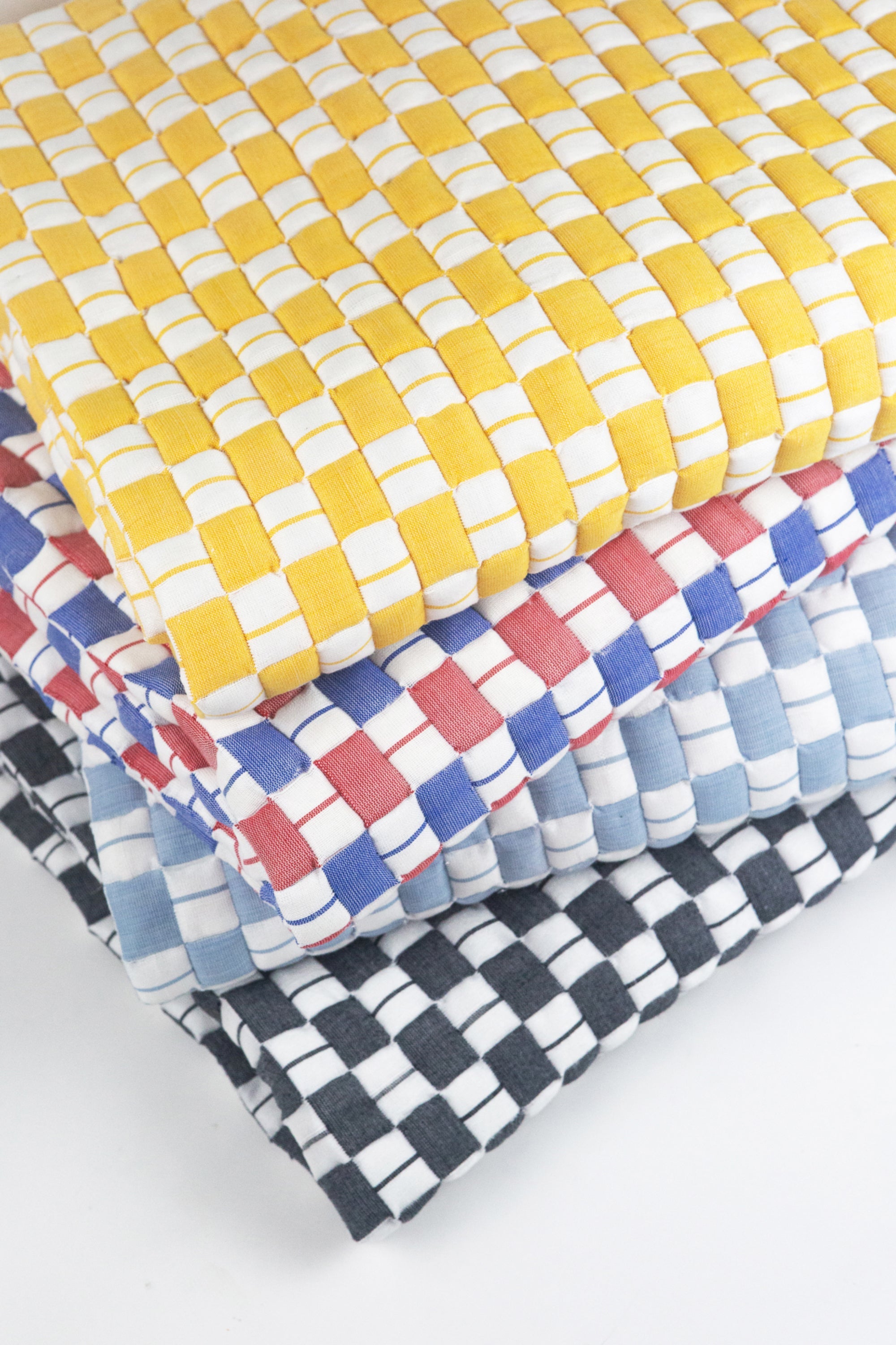 Quilted Sujani Throw Blanket - Red & Blue