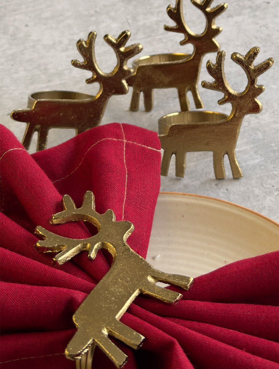 Deer Napkin Ring - Reindeer, 2.8 x 2.8 Inches - Arte House