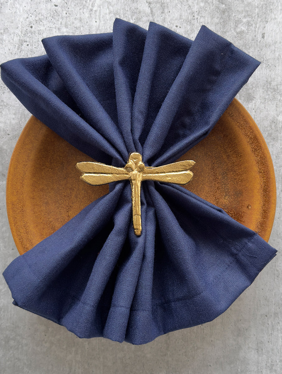 Dragonfly Metal Napkin Ring  3.5 x 2.4 Inches (Set of 4) - Arte House