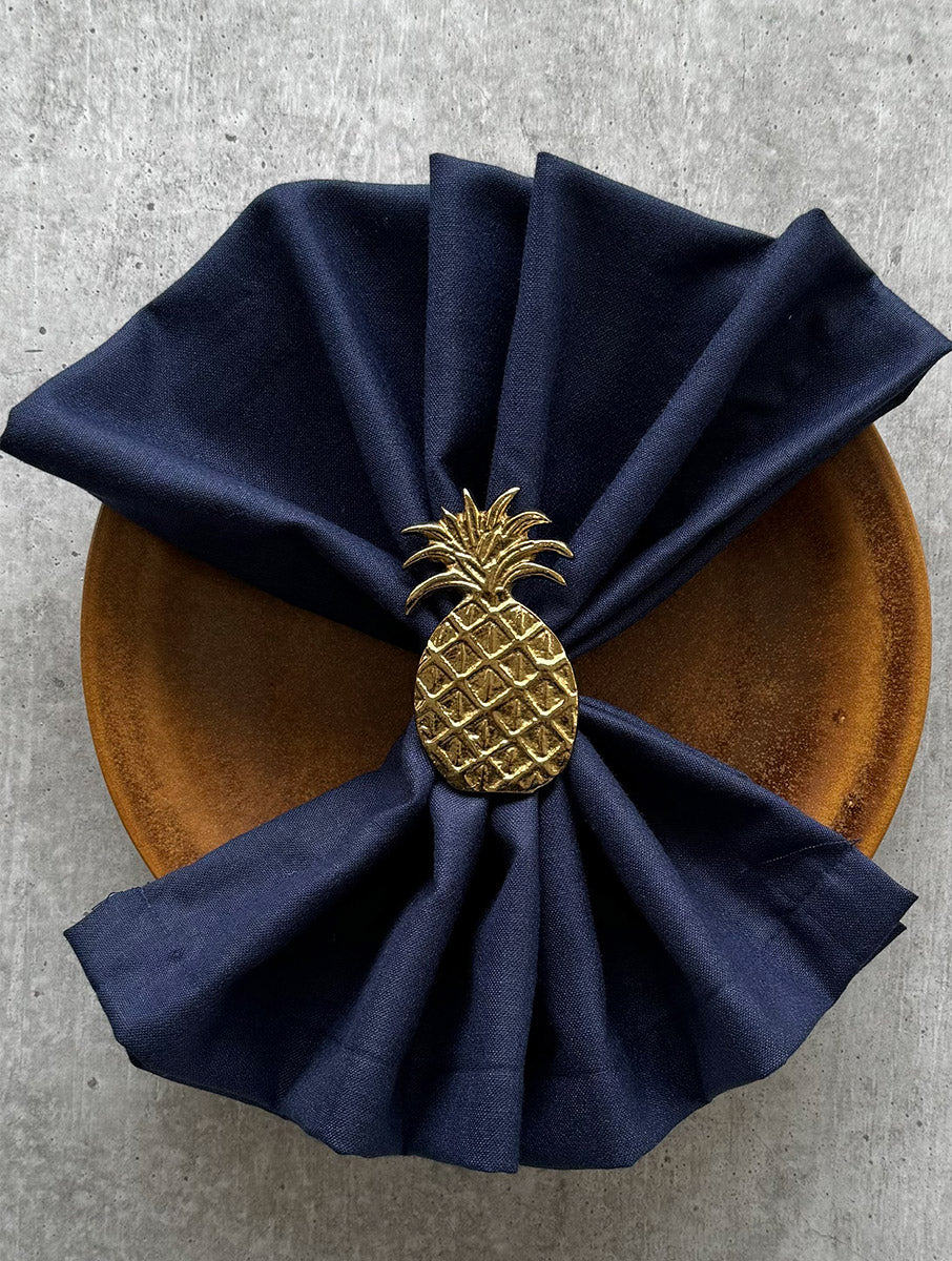 Pineapple Metal Napkin Ring   2.8 x 1.6 Inches (Set of 4) - Arte House