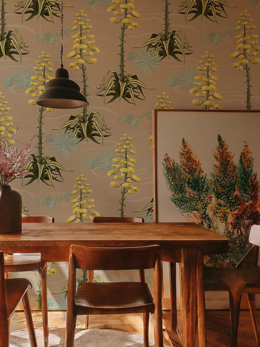 Agave Valley Wallpaper, tan
