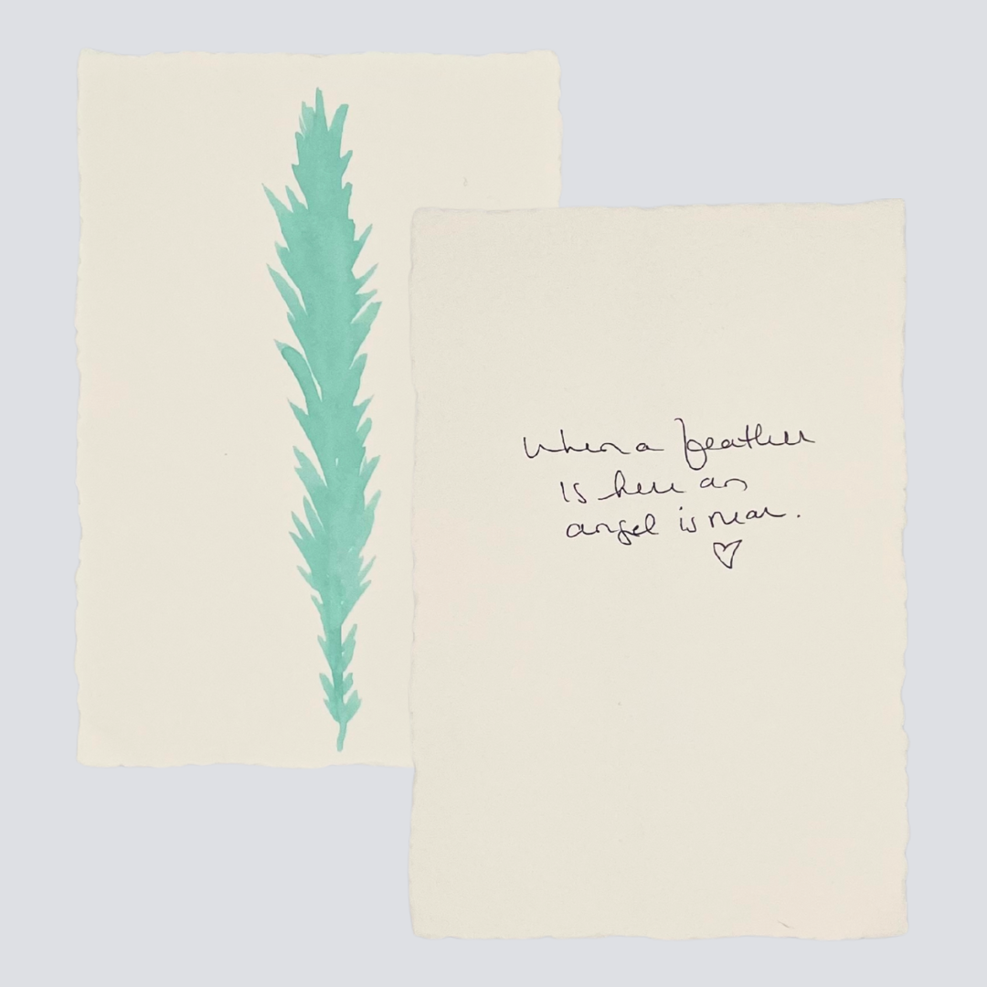 Large Turquoise Angel Feather