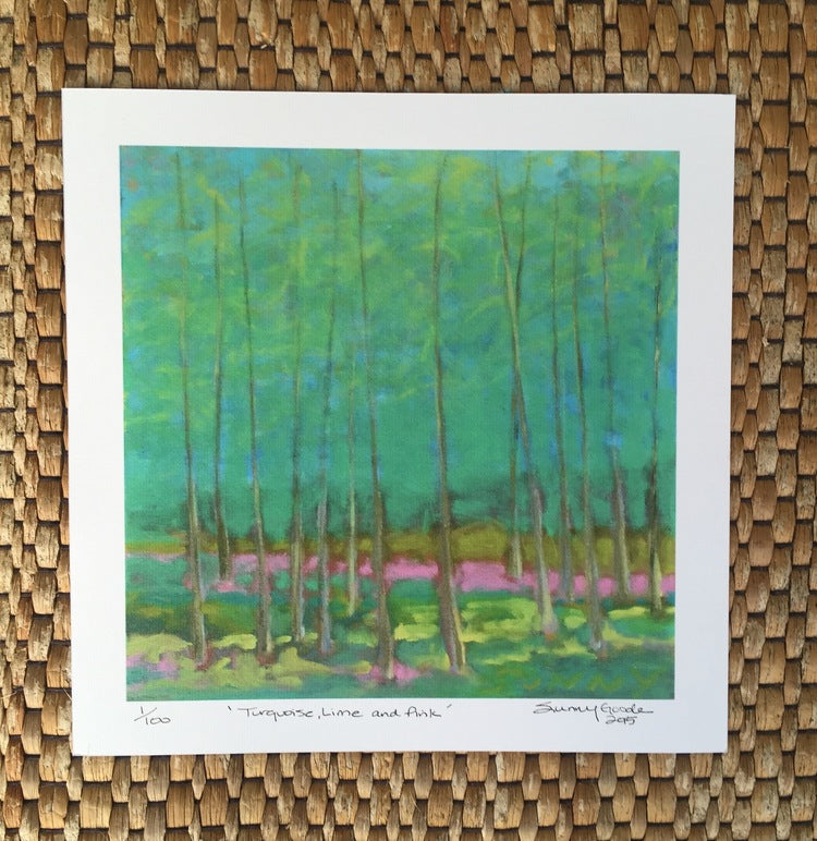 Turquoise, Lime and Pink Print