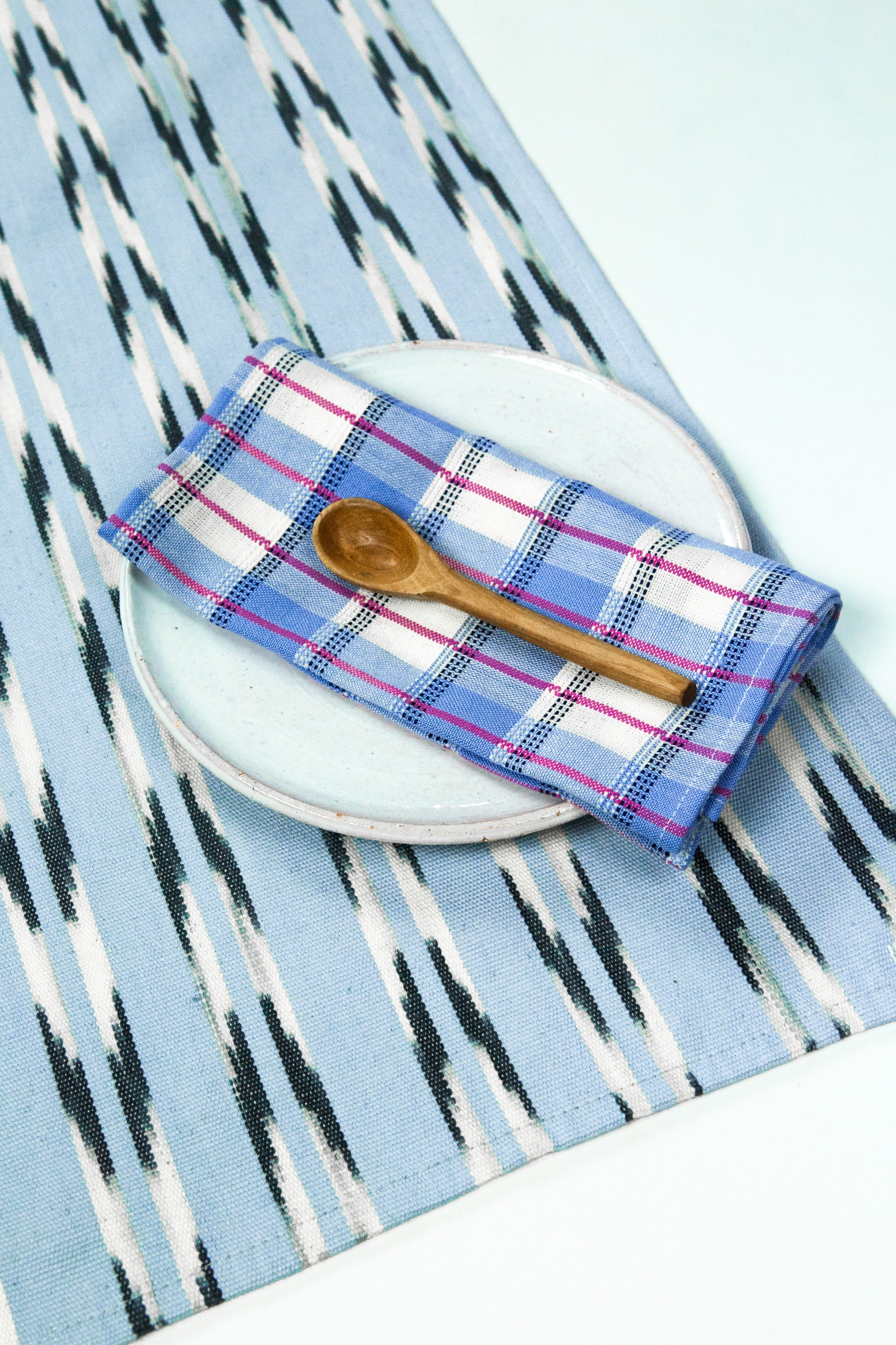 San Andres Gingham Blue & White Napkins - Arte House