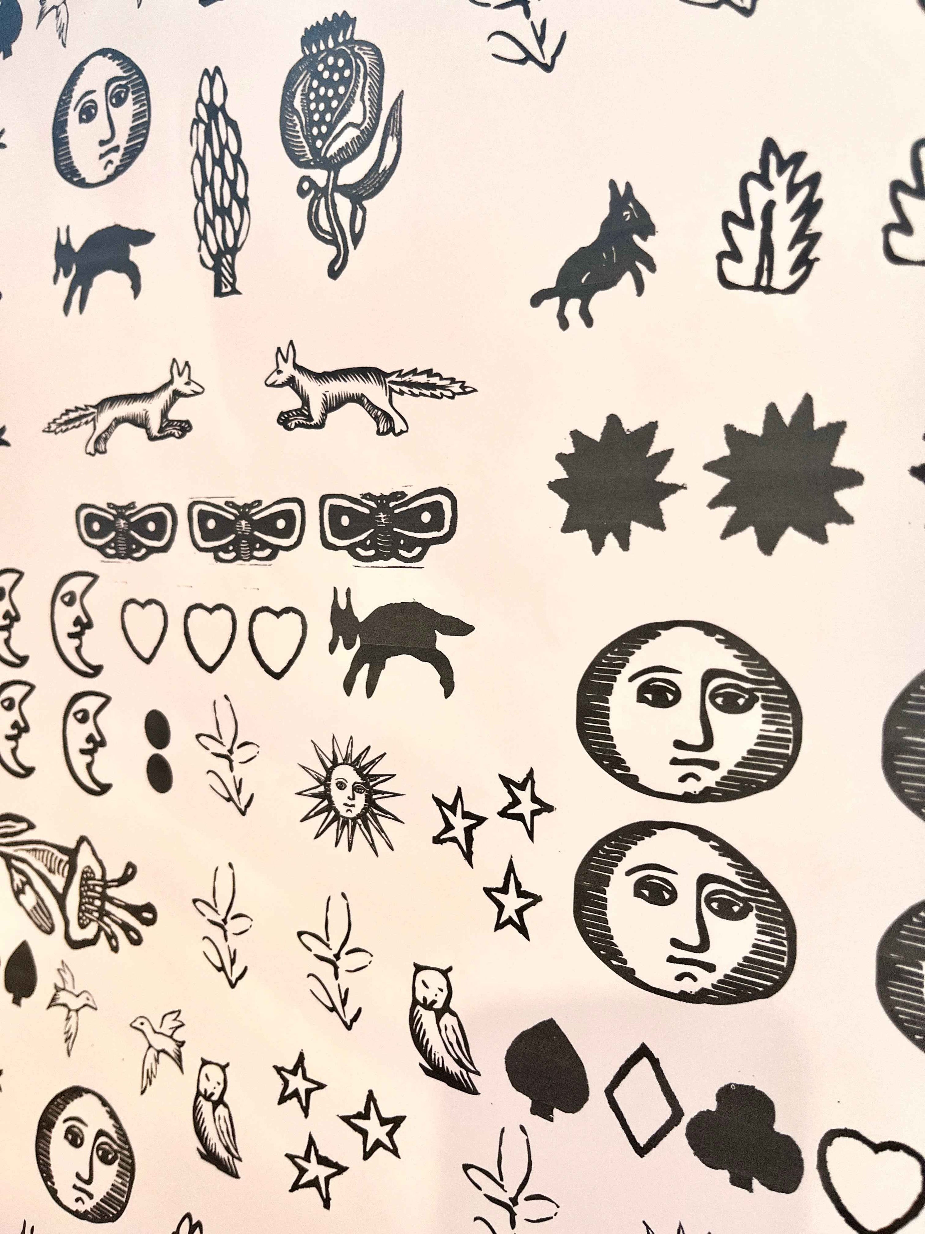 Parcel Artisan Wrapping Paper, Block Print